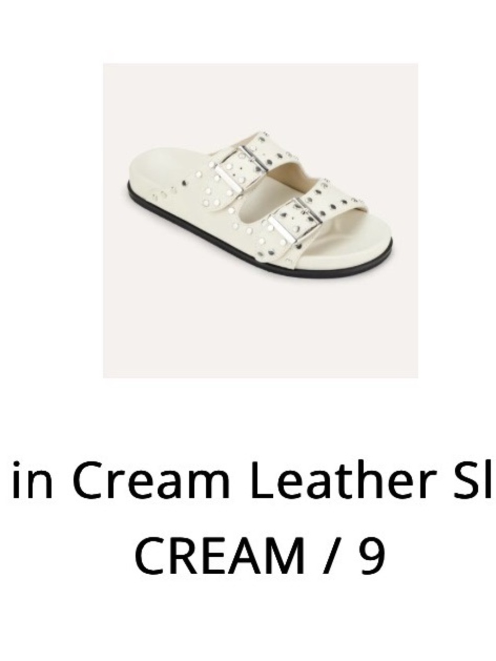 Yosi Samra Ivory Double Buckle Studded Slide Sandals